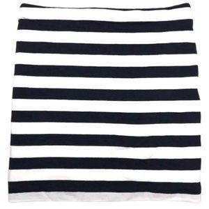 H&M Basic Navy Blue and White Striped Nautical Stretch Skirt